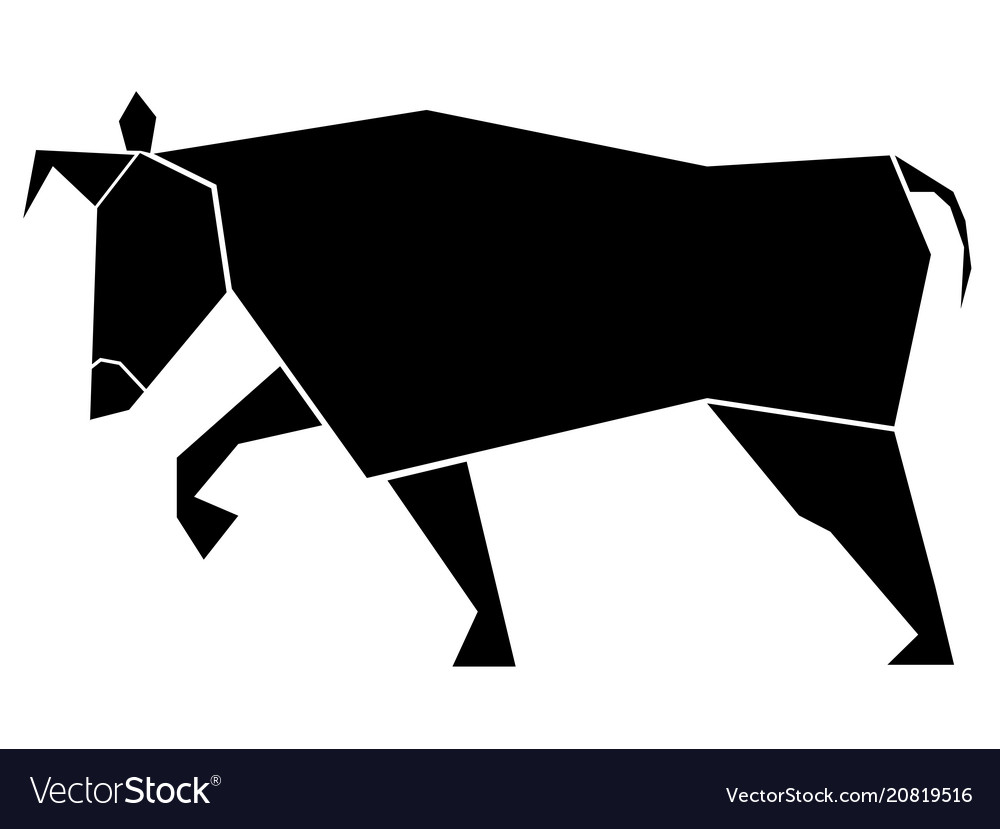 Abstract low poly bull icon