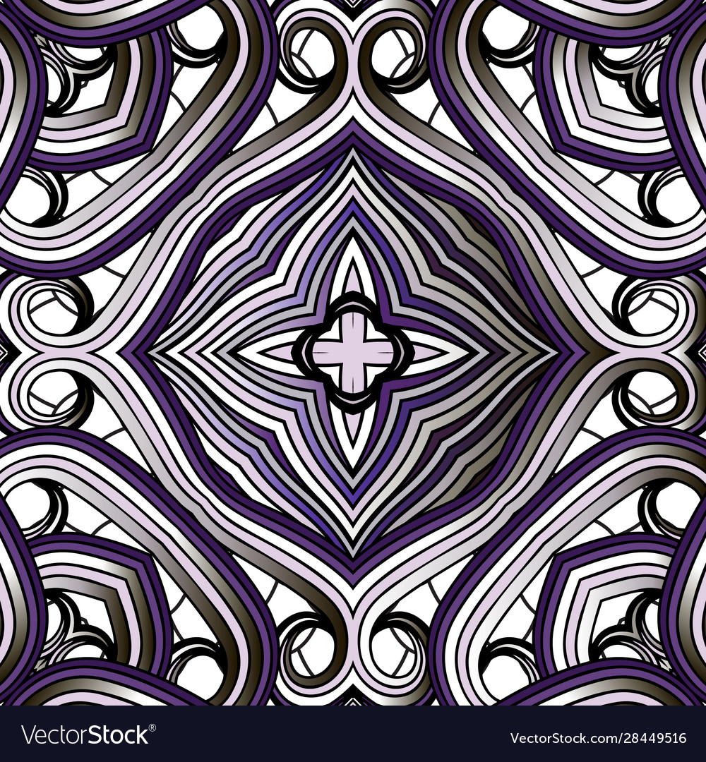 Arabesque line art tracery seamless pattern