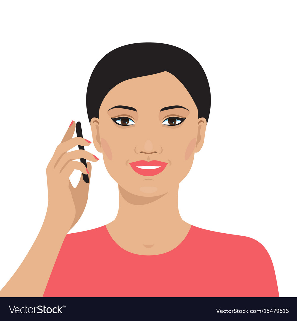 Asian woman talking on the mobile phone Royalty Free Vector