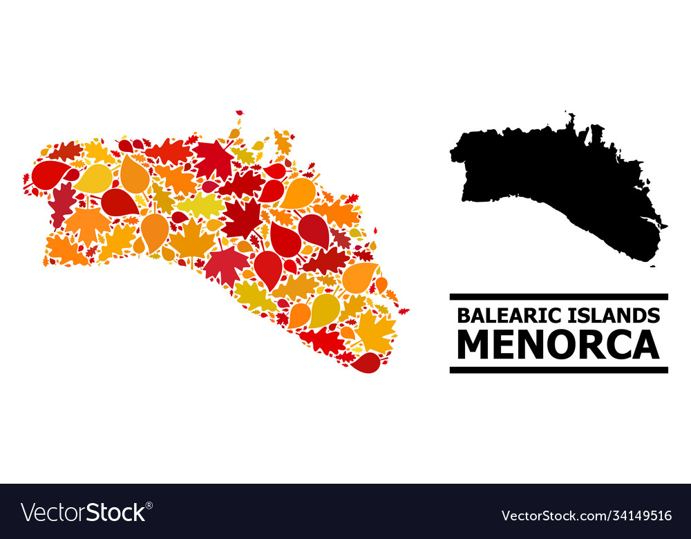 Herbstblätter - Mosaikkarte Menorca Insel