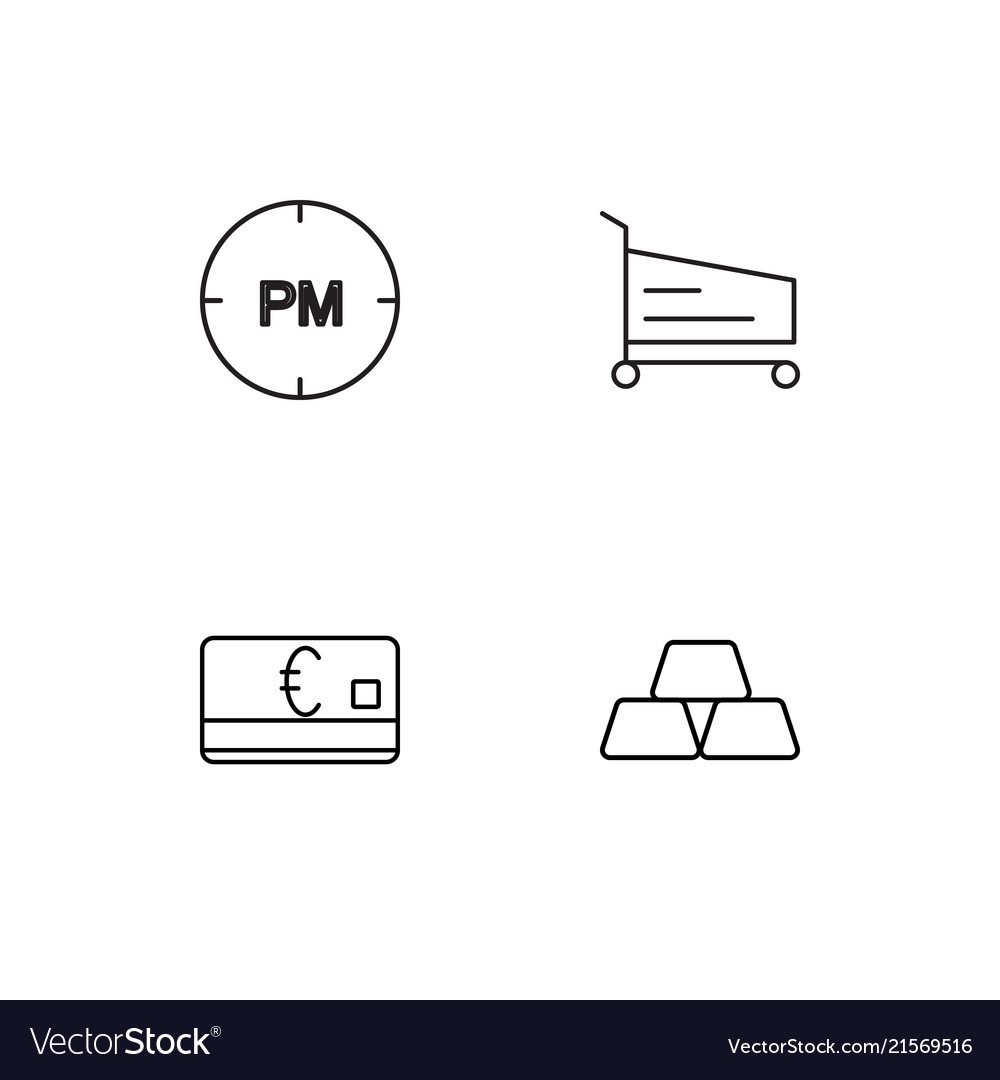 Banking linear icons set simple outline