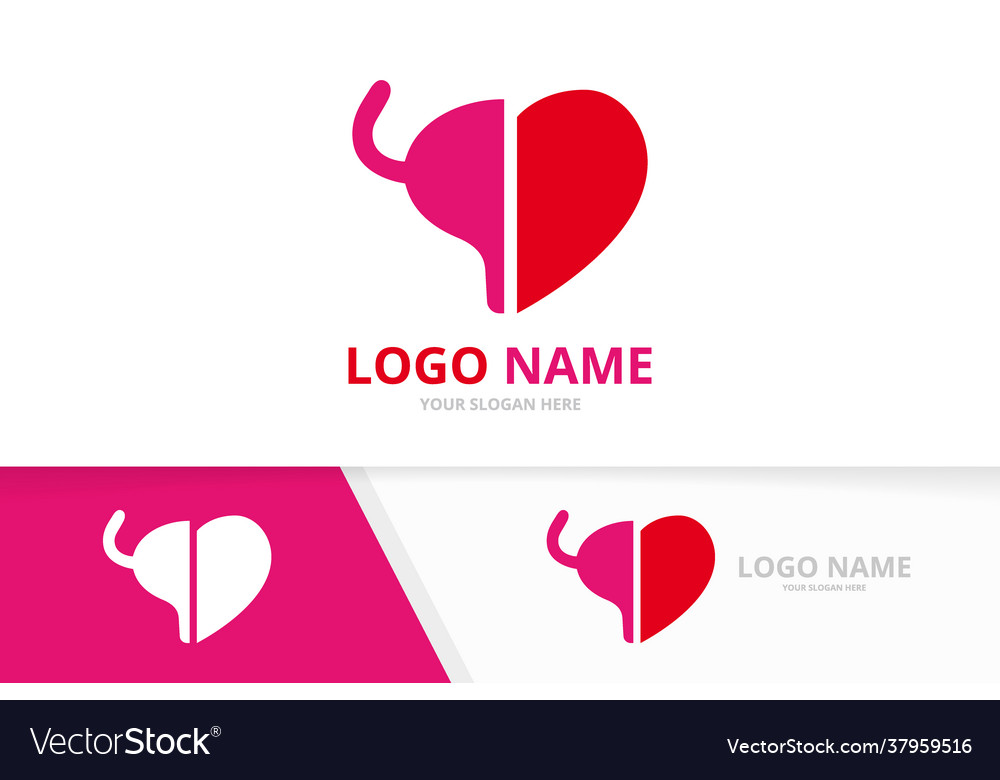 Bladder and heart logo combination urinary