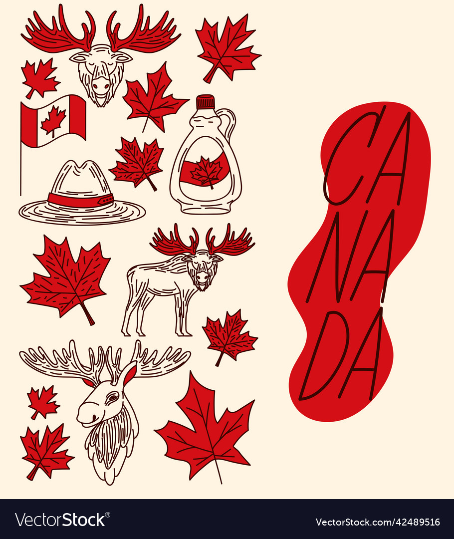 Canada day icons Royalty Free Vector Image - VectorStock