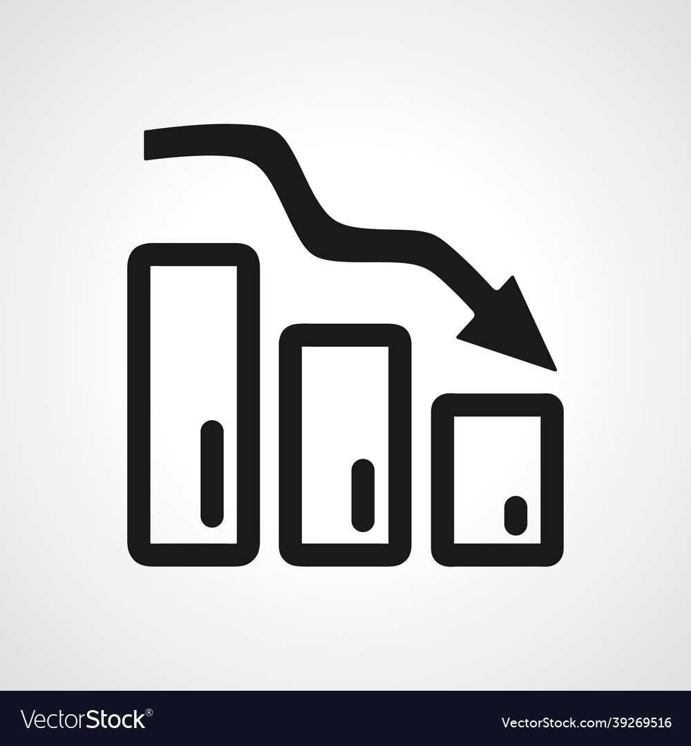 Chart line icon isolated simple