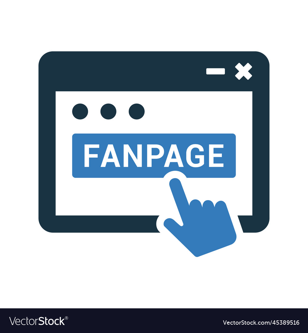 Click Enrol Fanpage Icon Glyph Style Eps Vector Image