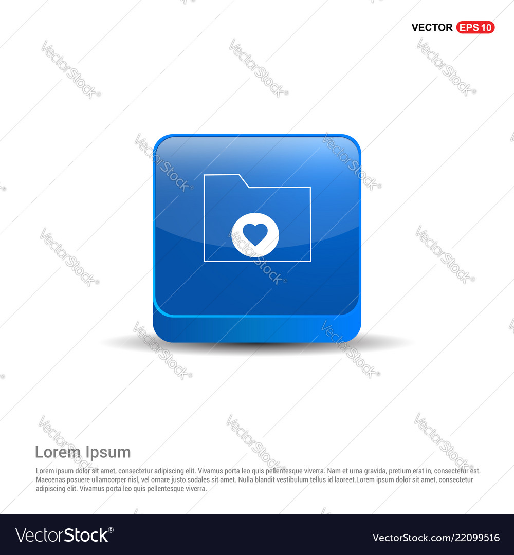 Computer folder icon - 3d blue button