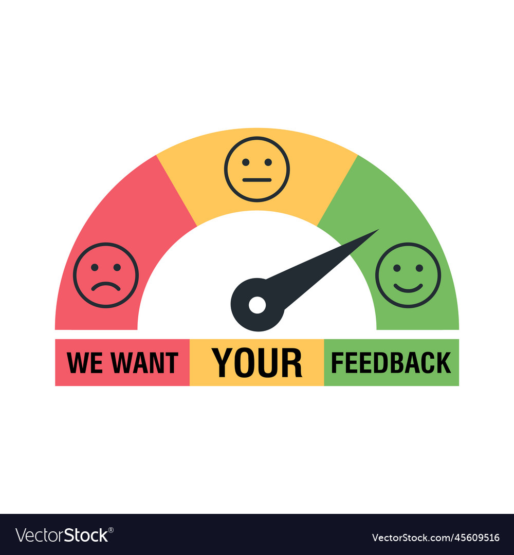 Feedback concept design emotions scale background vector image Feedback concept design emotions scale background