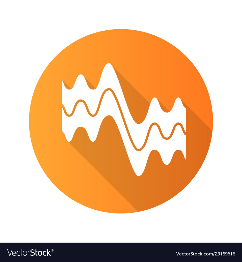 Flowing wavy lines orange flat design long shadow