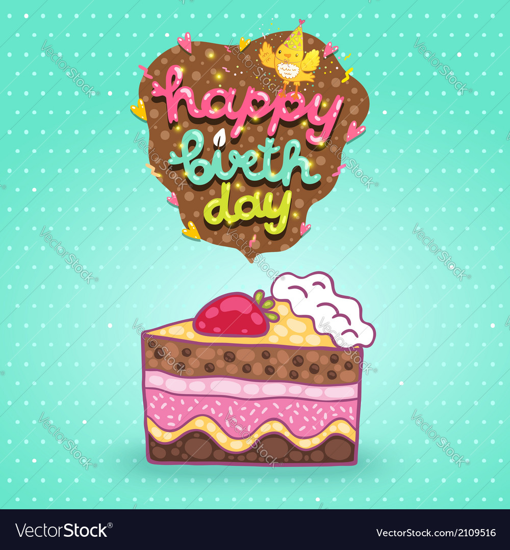 Happy birthday card background with cake