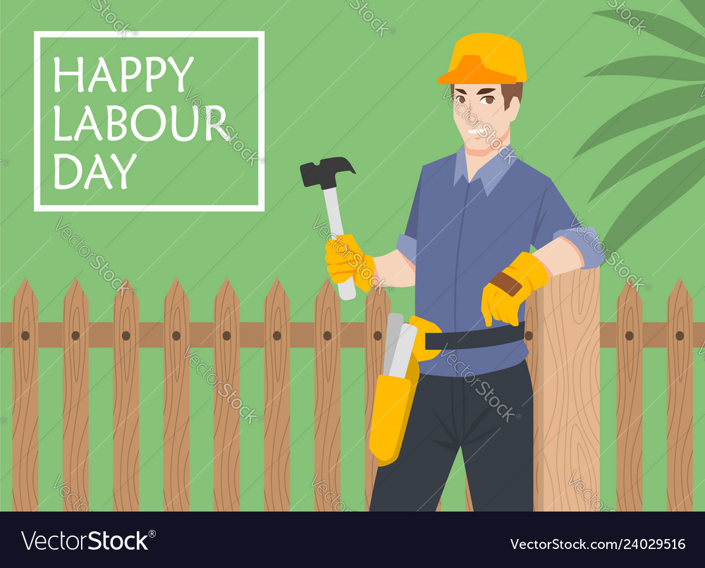 Happy labour day greeting card