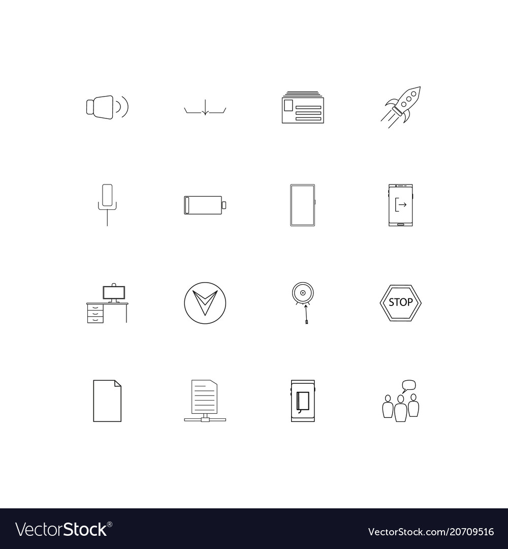 Internet of things simple linear icons set