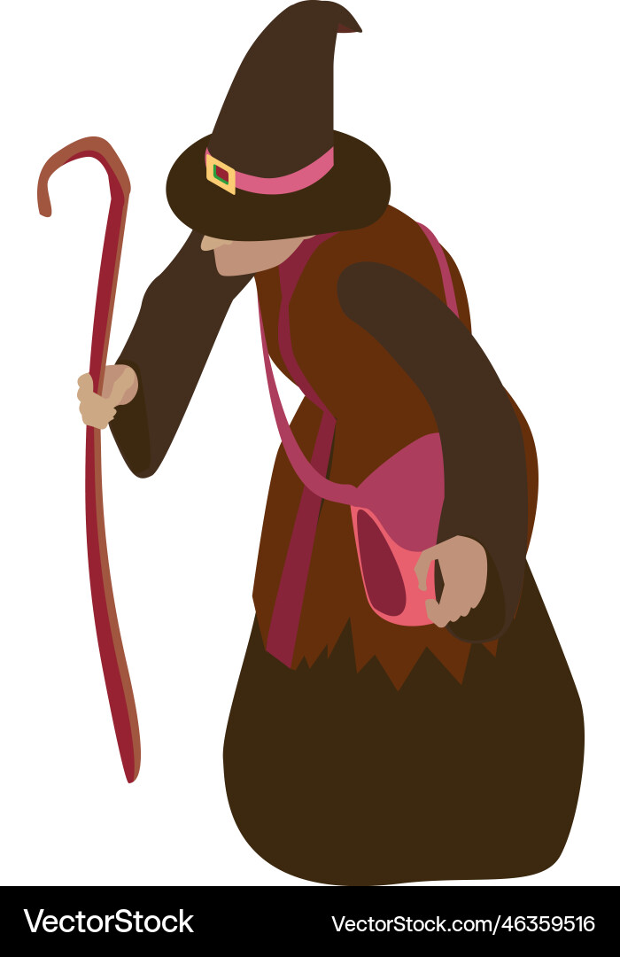 Isometric medieval witch composition Royalty Free Vector