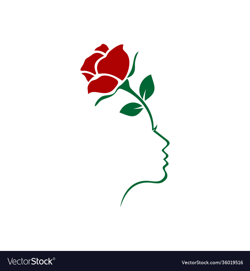 Lady rose woman beauty icon logo