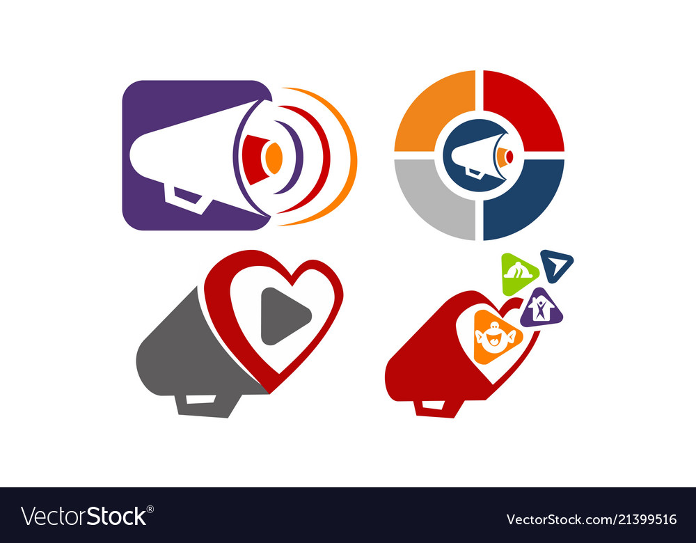Megaphone shout template set