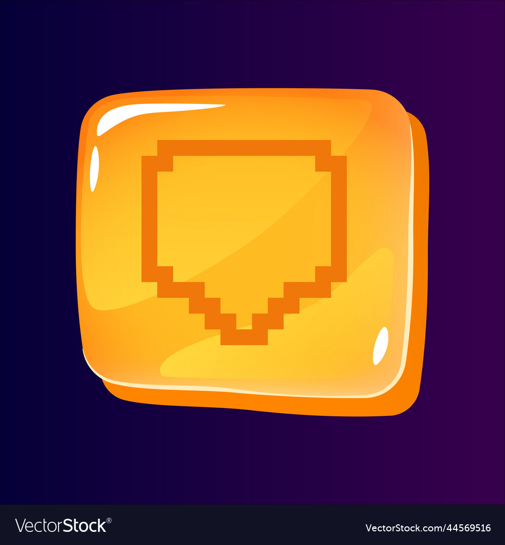 Message glossy ui button with pixelated icon vector image Message glossy ui button with pixelated icon