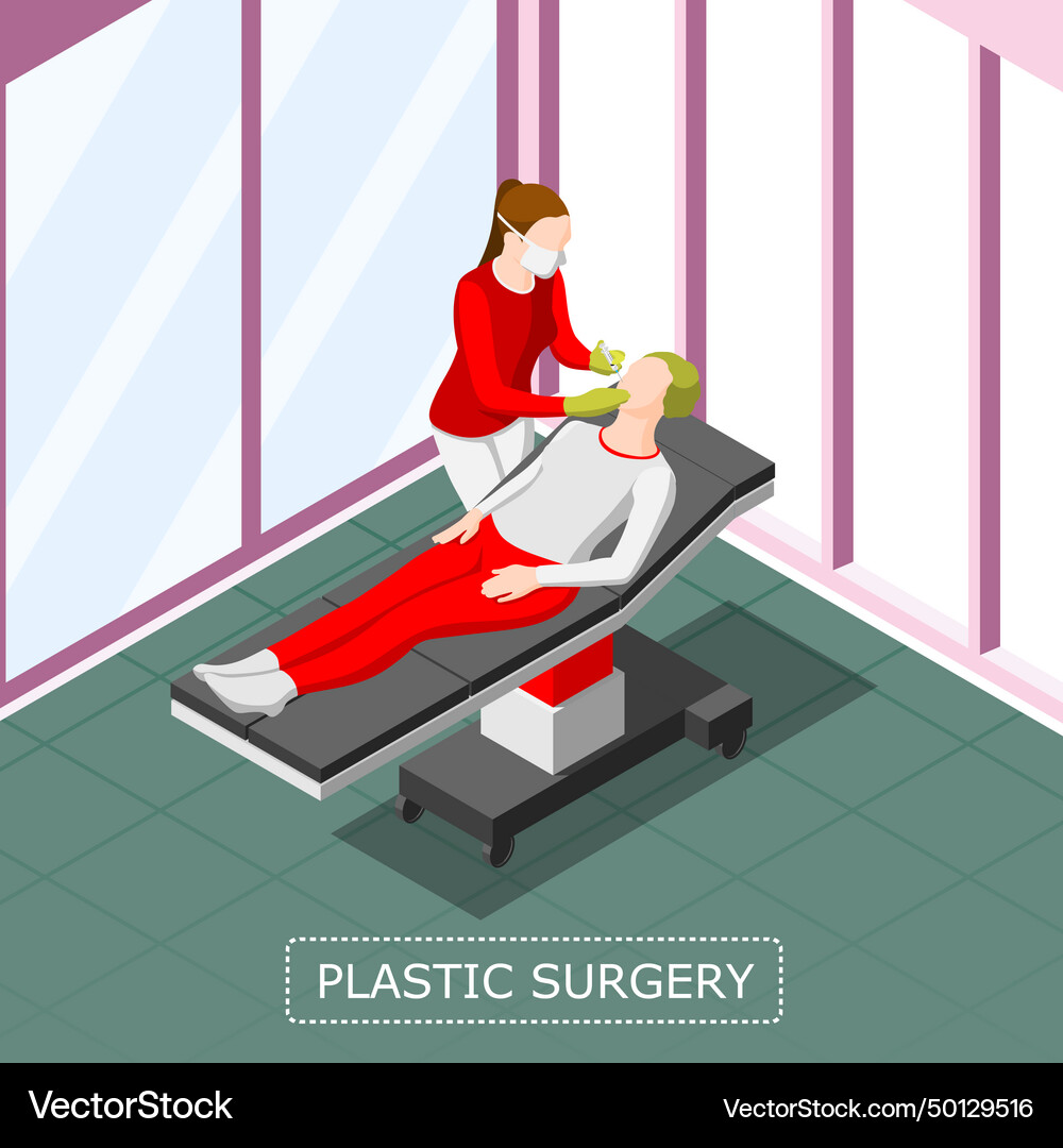 Plastic surgery isometric background Royalty Free Vector