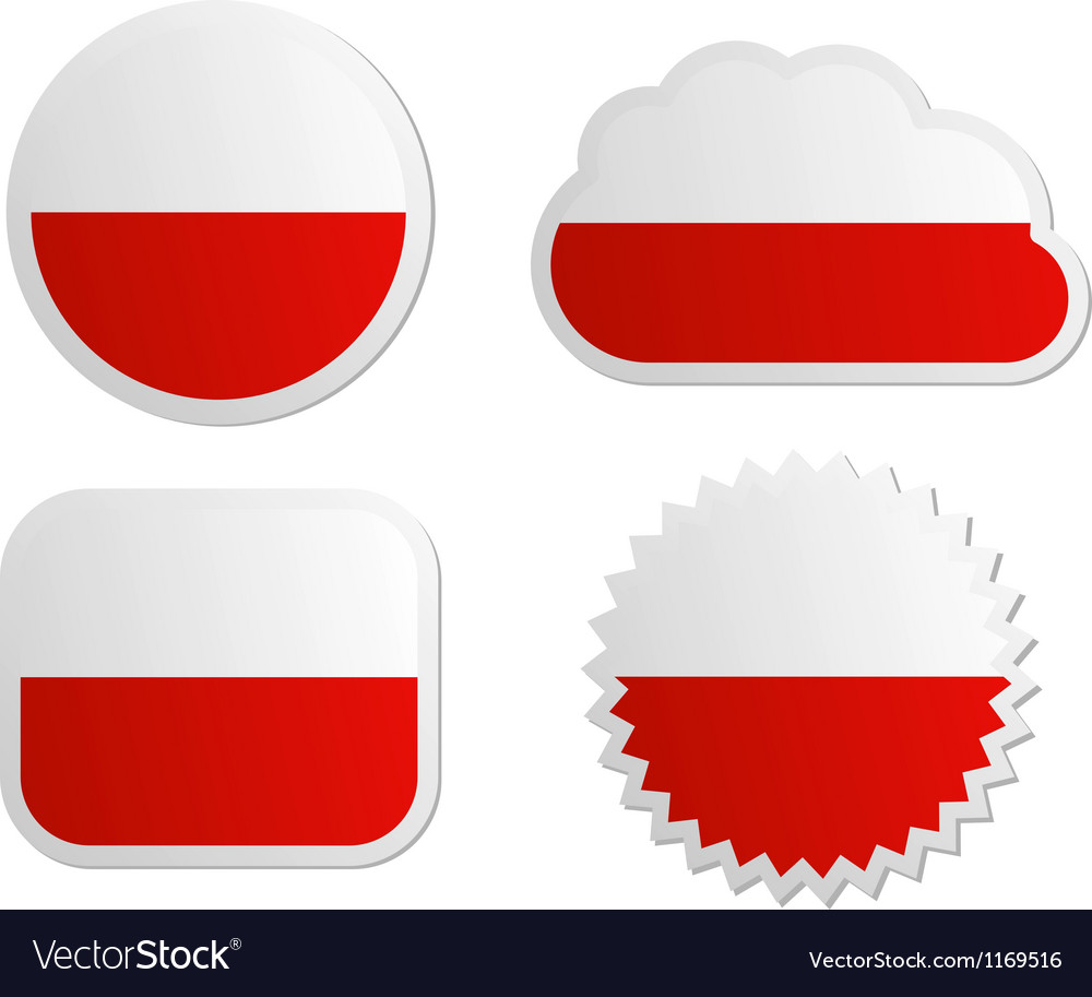 Poland flag labels Royalty Free Vector Image - VectorStock