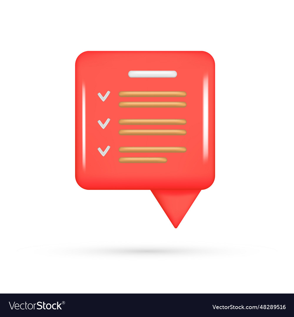 Realistic 3d red speech bubble message button