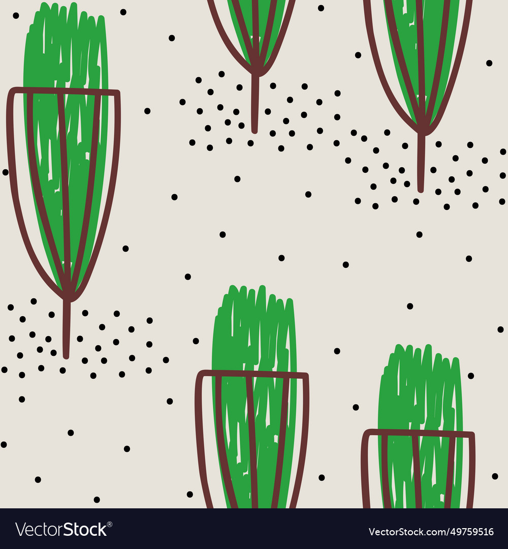 Seamless pattern with trees vector image Seamless pattern with trees