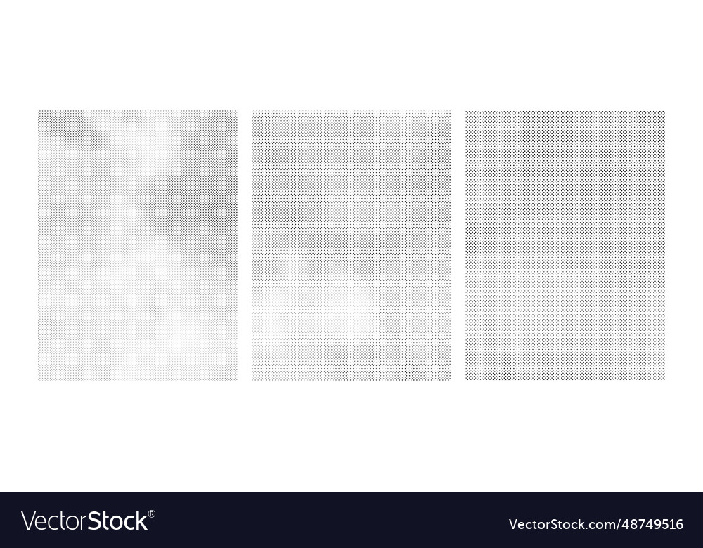 Set of black and white color halftone variations