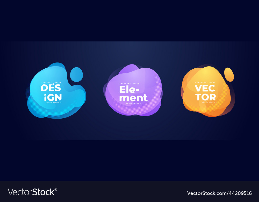 Set of liquid color abstract shapes Vector Image Set of liquid color abstract shapes