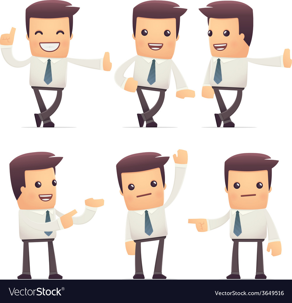 Set of manager character in different poses