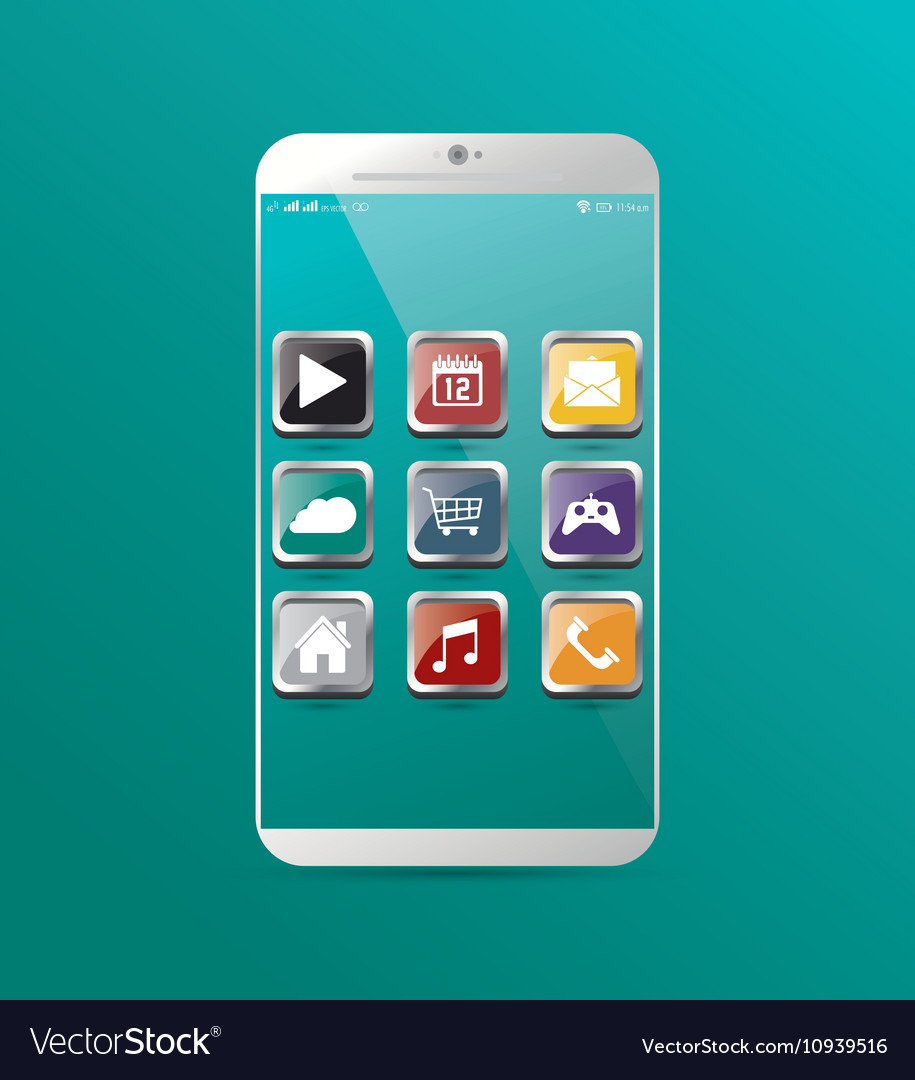 Smartphone and apps icon set design