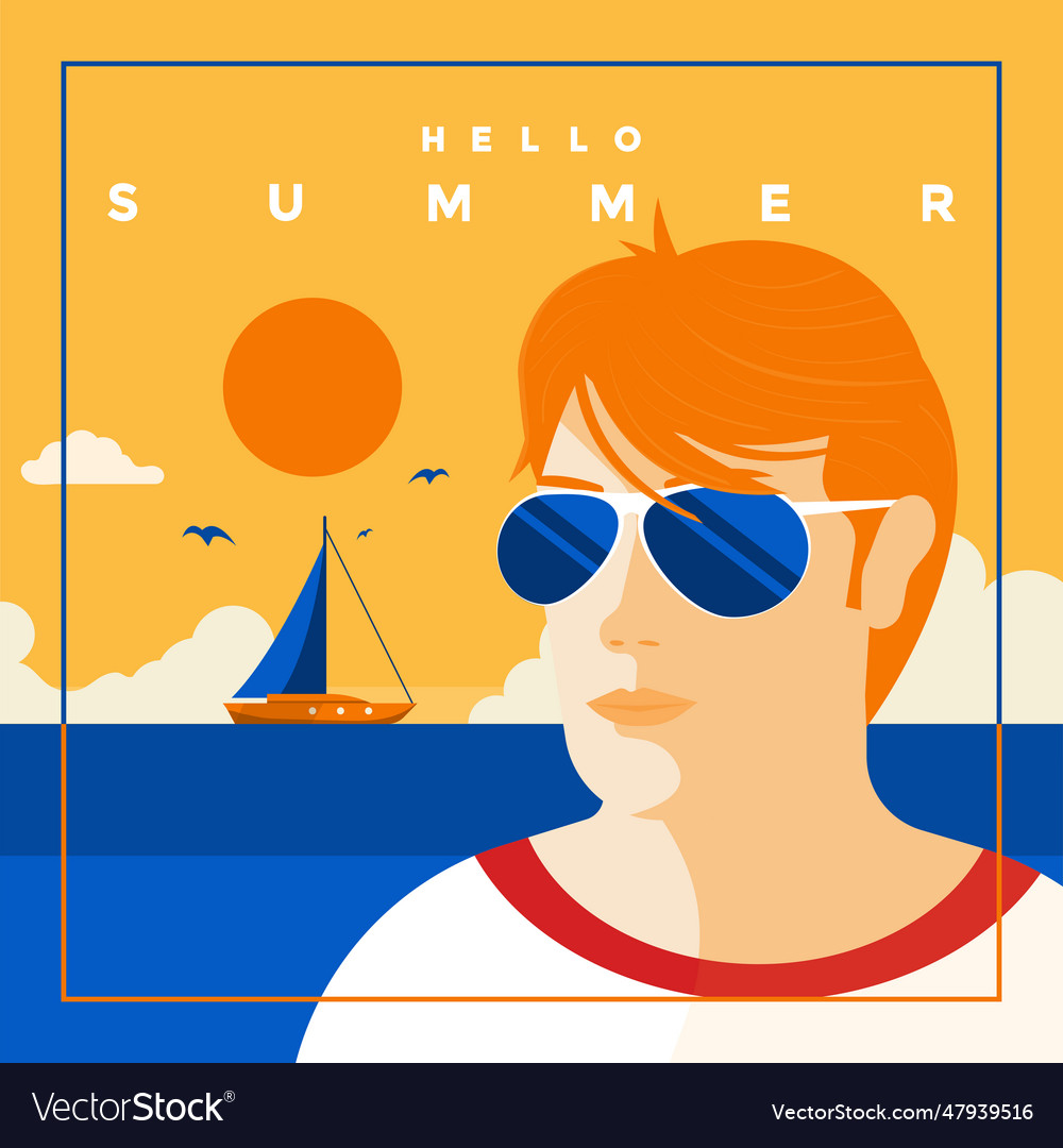 Summer background flat design time 7