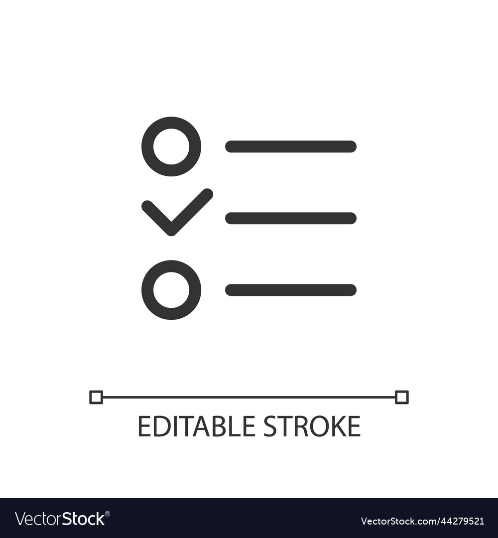 Checklist pixel perfect linear ui icon vector image Checklist pixel perfect linear ui icon