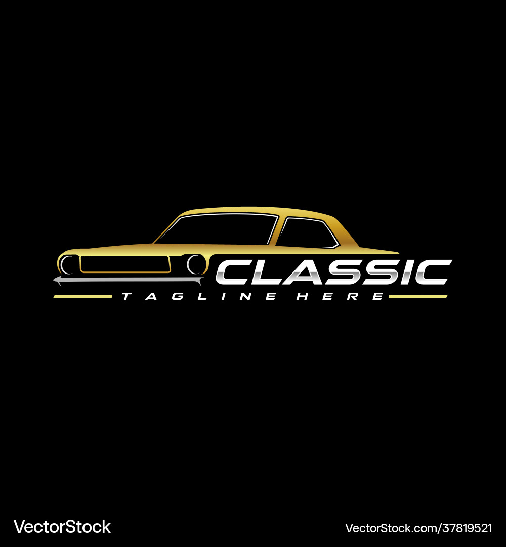 Classic car logo template Royalty Free Vector Image