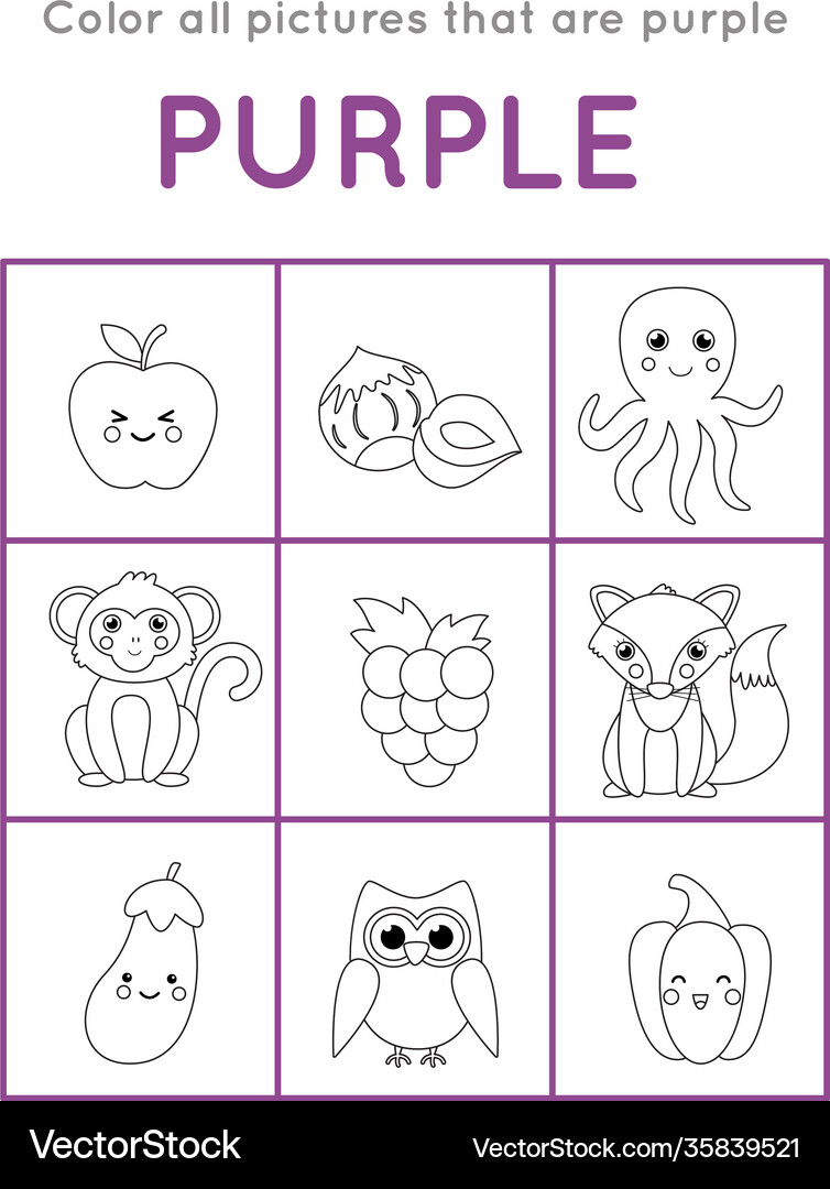 Color recognition for kids all picture Royalty Free Vector