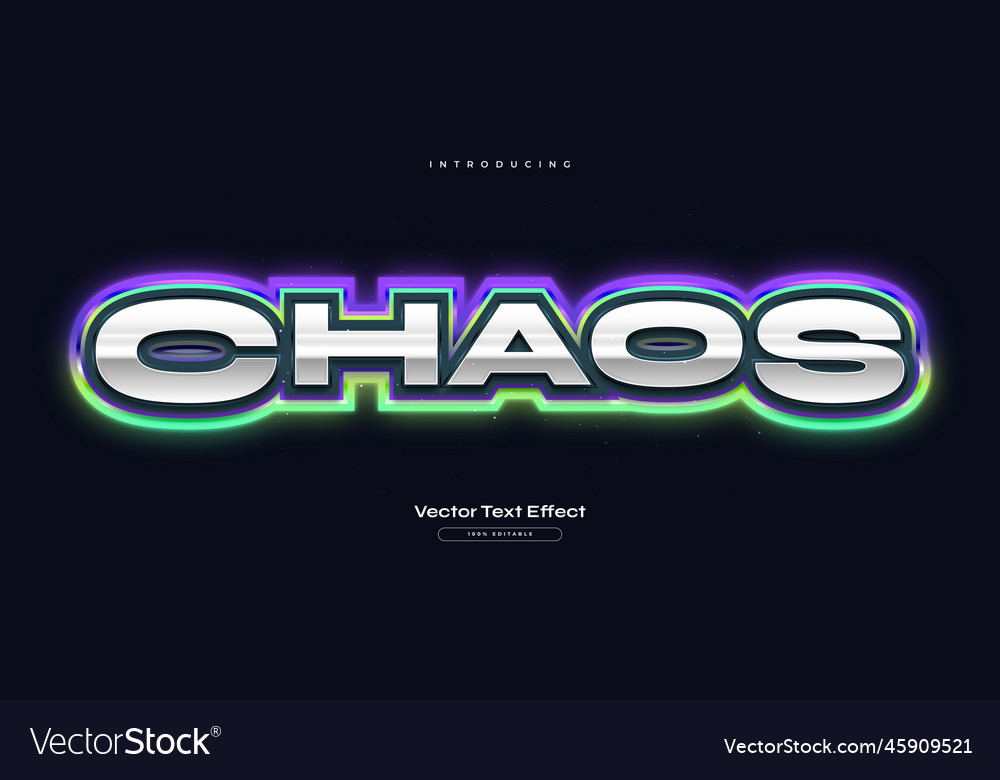 Editable game text style with glowing neon effect