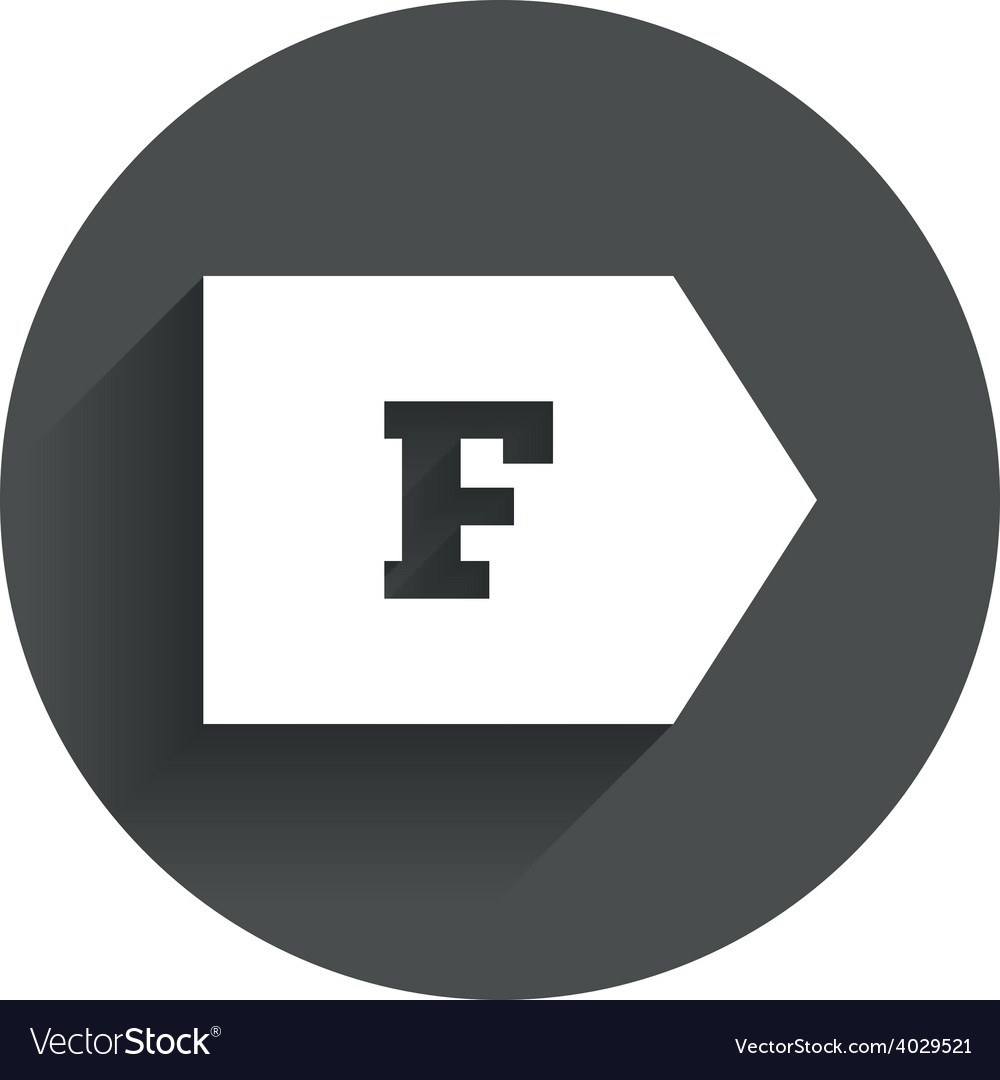 Energy efficiency class f consumption Royalty Free Vector