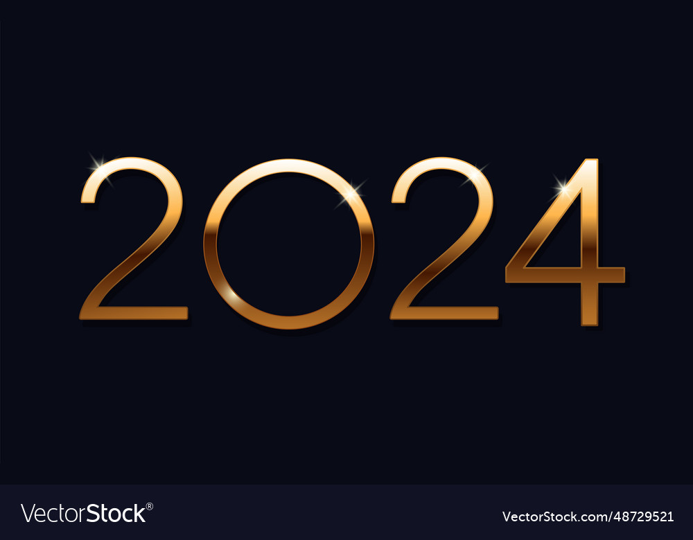 Happy new year 2024 background elements Royalty Free Vector