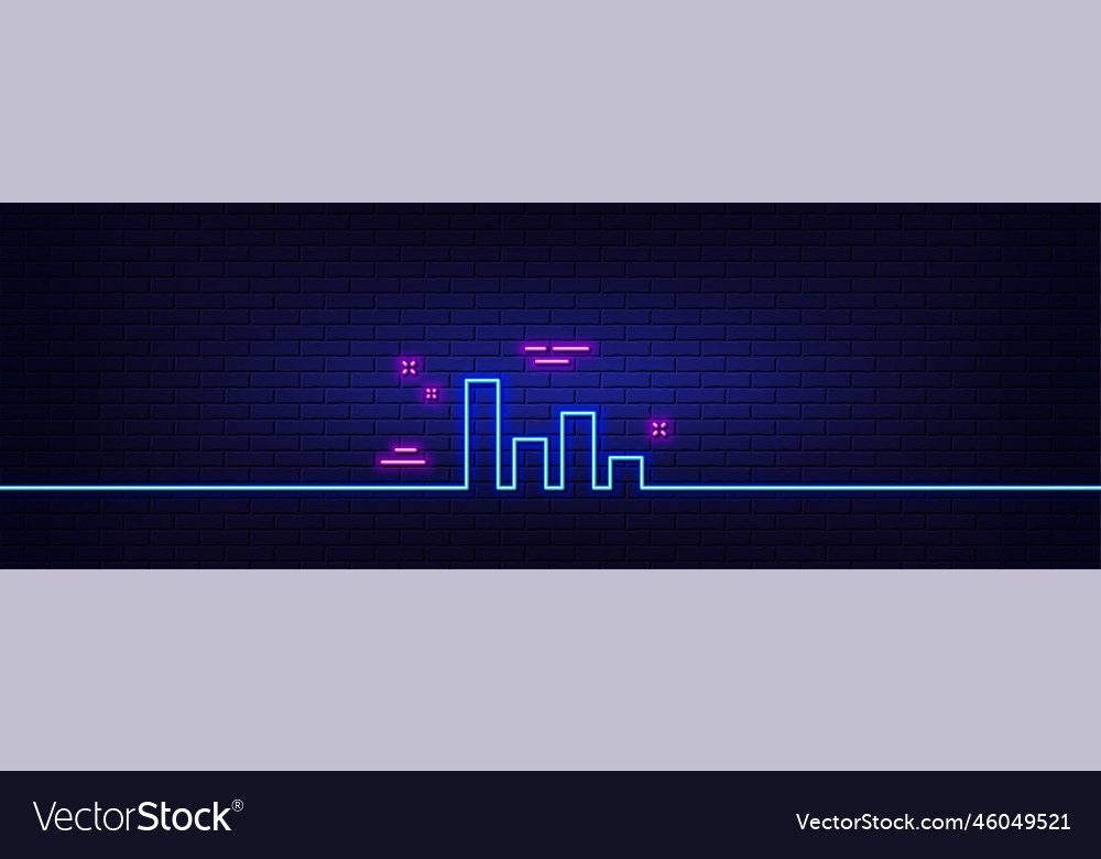 Histogram chart line icon financial graph neon Vector Image