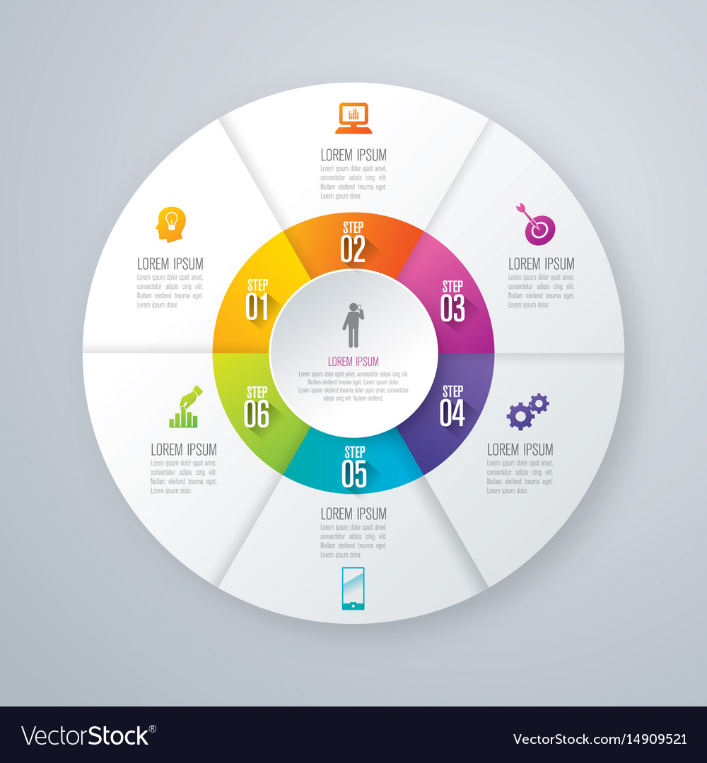 Infographics design with 6 options