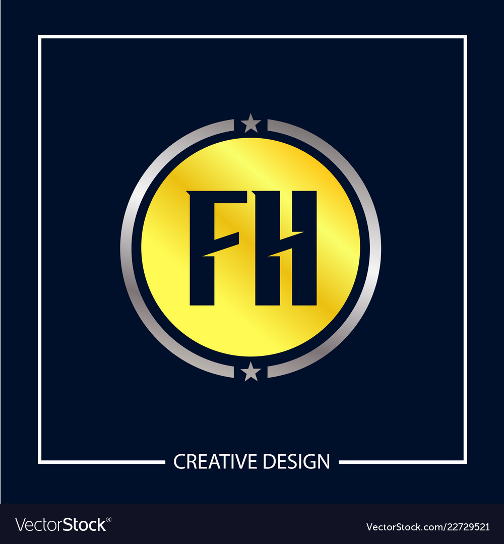 Initial letter fh logo template design