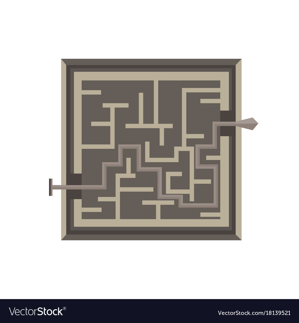 Labyrinth maze game isolated exit icon shape