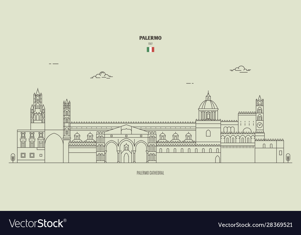 Palermo cathedral italy Royalty Free Vector Image