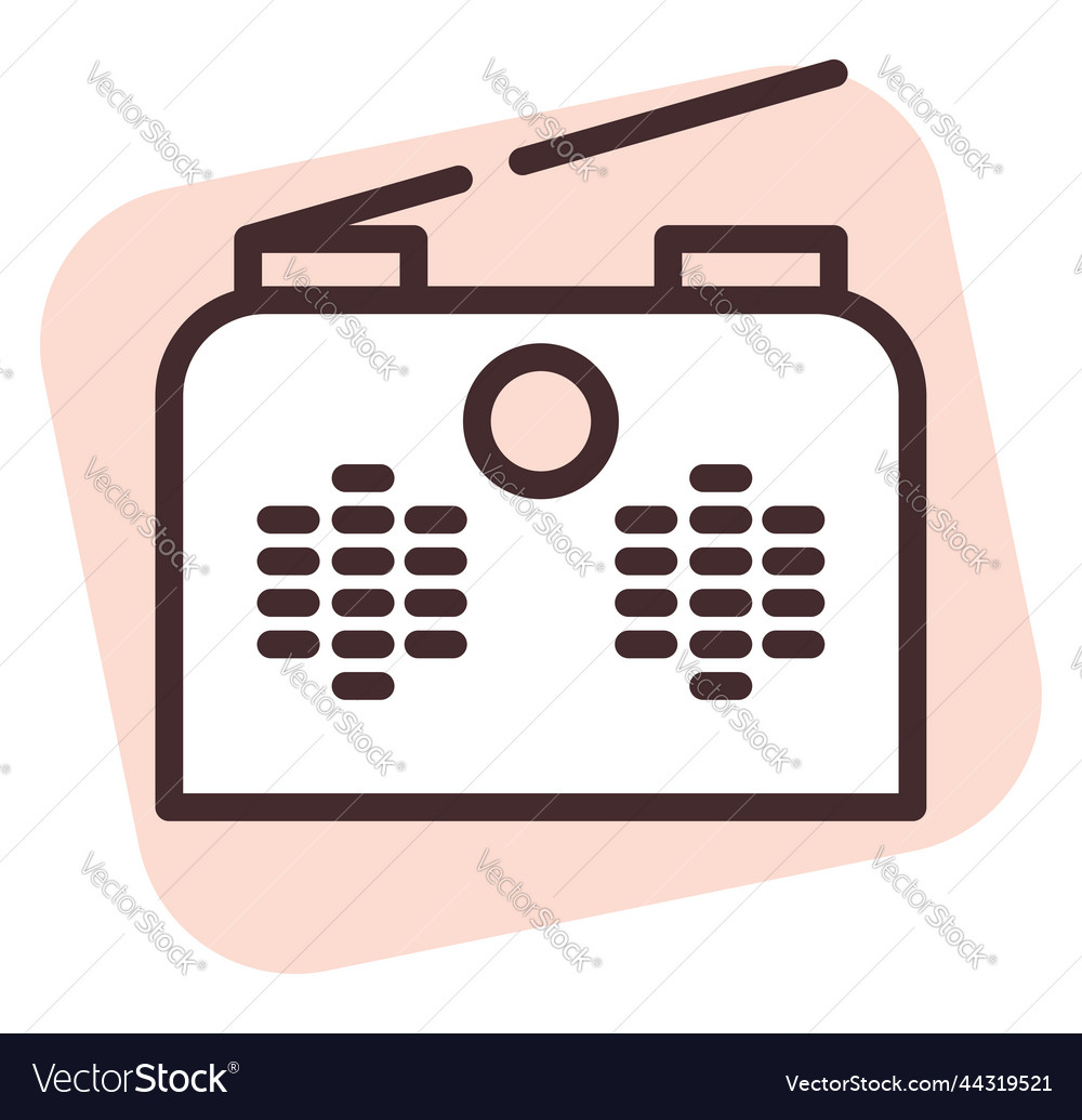 Play media radio on white background Royalty Free Vector