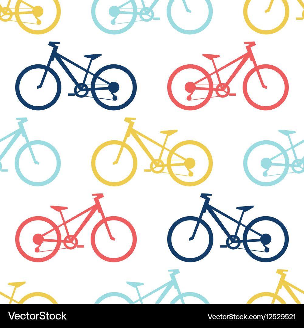 Retro bike seamless pattern Royalty Free Vector Image