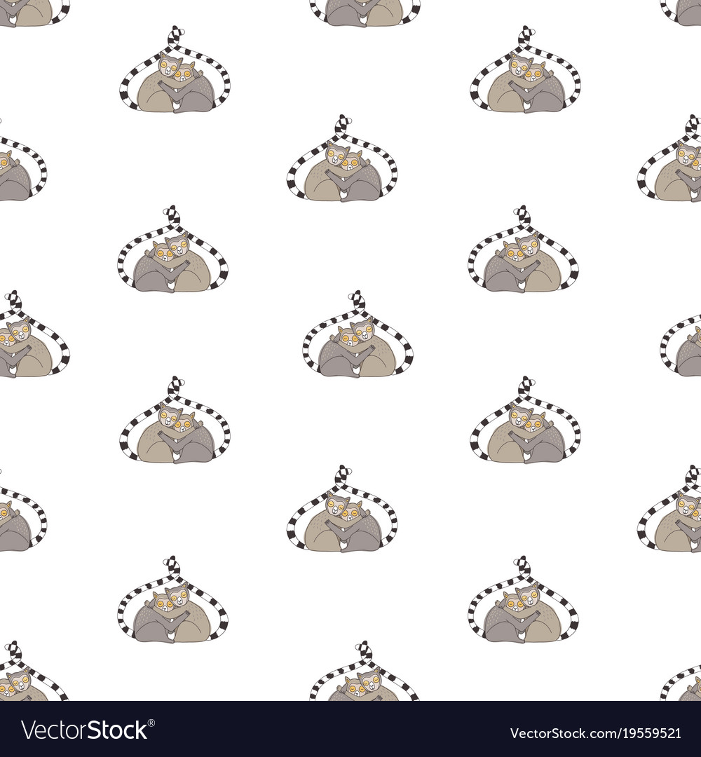 Seamless pattern with pair of hugging adorable