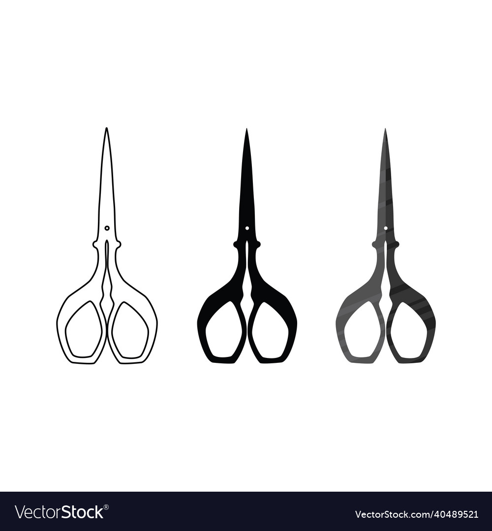 Set of scissors icons vector image Set of scissors icons