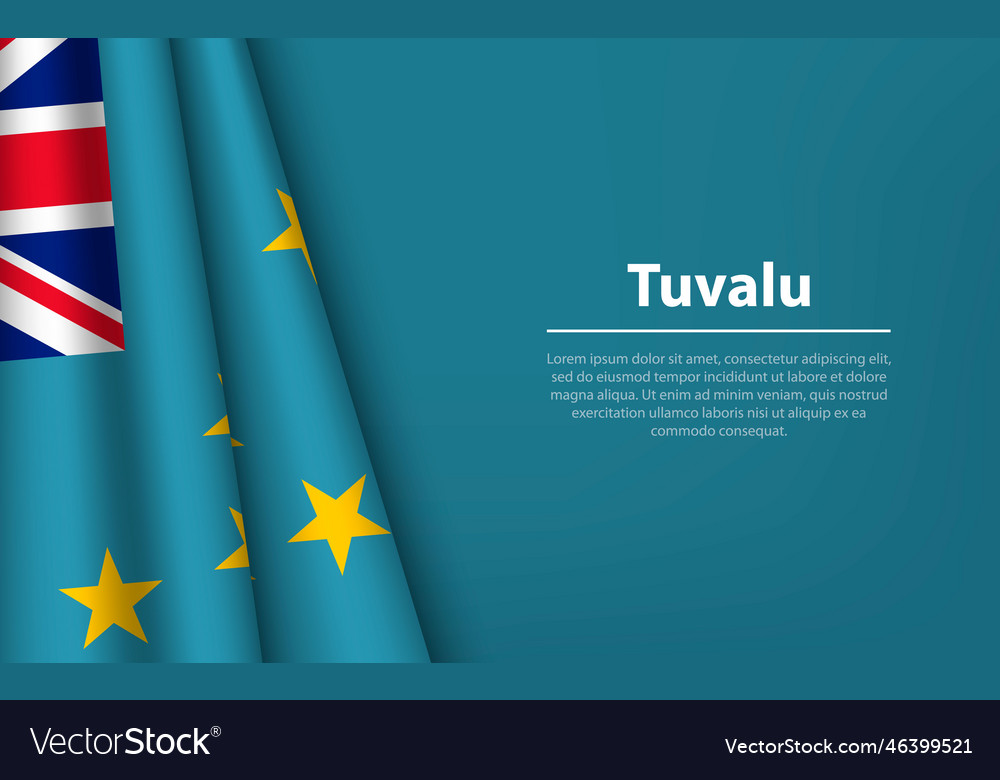 Wave flag of tuvalu with copyspace background vector image Wave flag of tuvalu with copyspace background