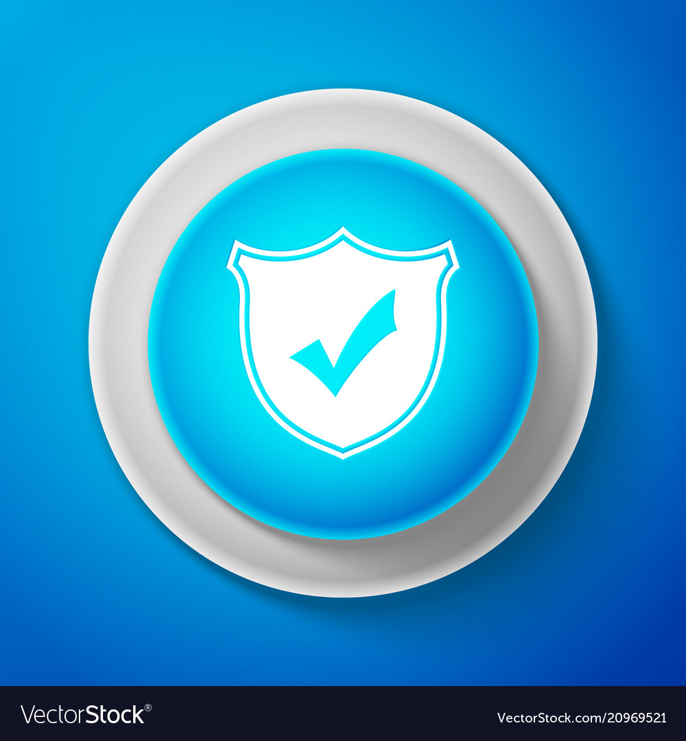White shield with check mark icon isolated vector image White shield with check mark icon isolated