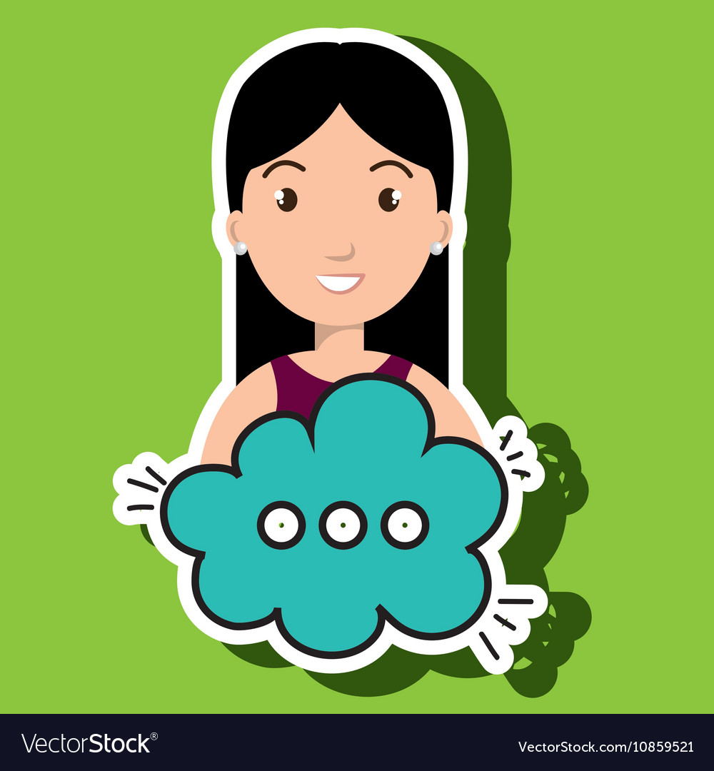 Woman cartoon cloud speack chat