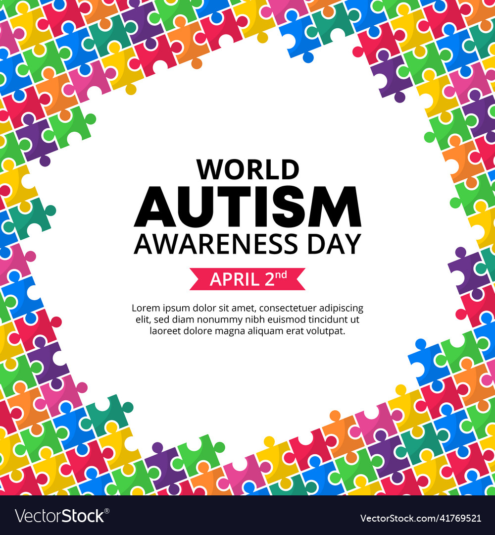 World autism awareness day design with colorful Vector Image