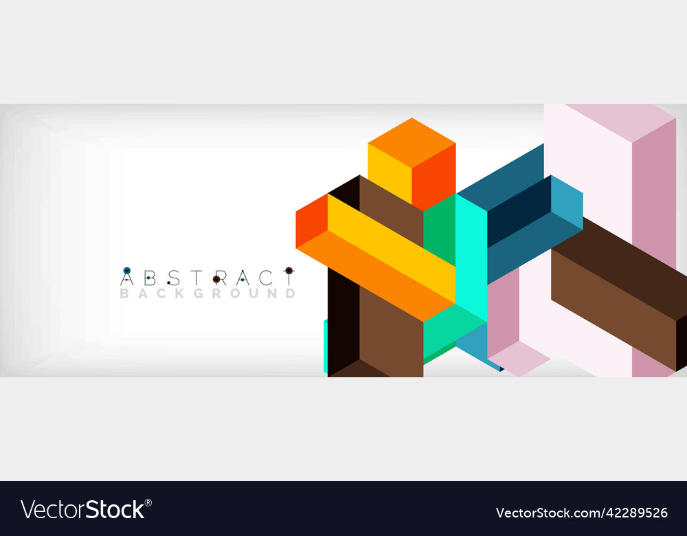 Abstract background 3d cubes cubic elements vector image Abstract background 3d cubes cubic elements