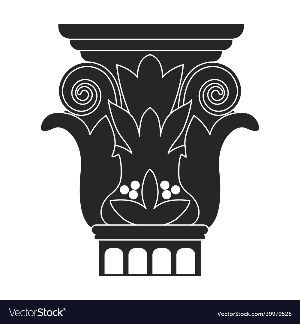 Ancient column black icon