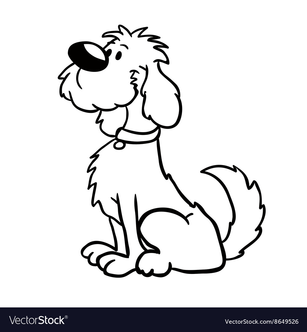 puppy cartoon black and white